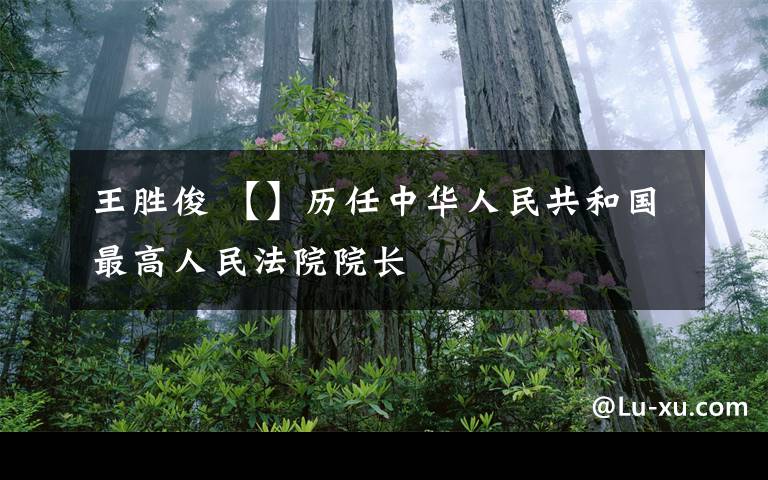 王勝俊 【】歷任中華人民共和國最高人民法院院長