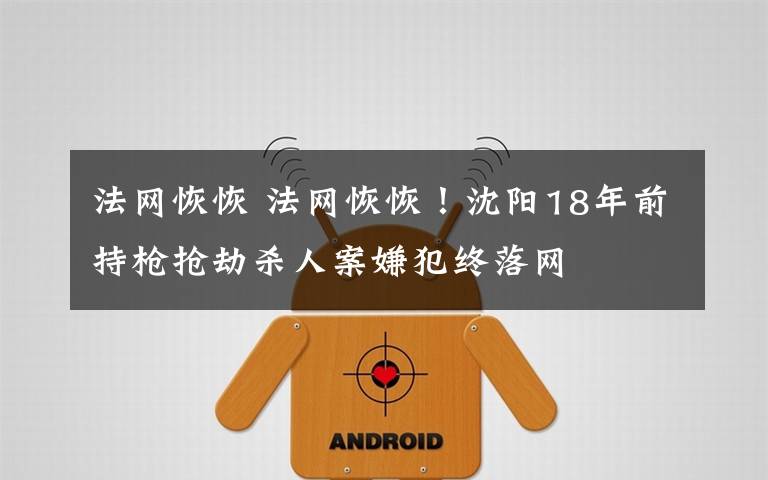 法網(wǎng)恢恢 法網(wǎng)恢恢！沈陽18年前持槍搶劫殺人案嫌犯終落網(wǎng)