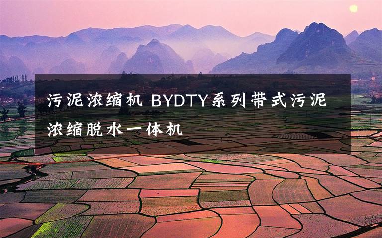 污泥濃縮機 BYDTY系列帶式污泥濃縮脫水一體機