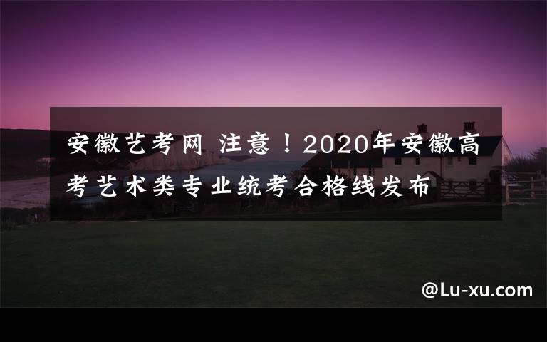 安徽藝考網(wǎng) 注意！2020年安徽高考藝術(shù)類專業(yè)統(tǒng)考合格線發(fā)布