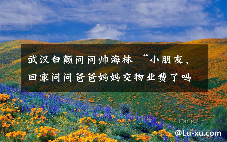 武漢白顛問問帥海林 “小朋友，回家問問爸爸媽媽交物業(yè)費了嗎？”武漢一小區(qū)掛奇葩催款橫幅！業(yè)主們都怒了，物業(yè)卻說……