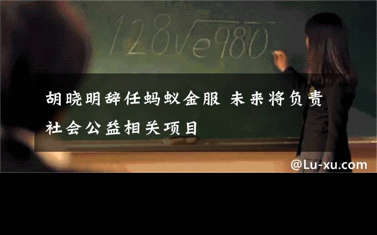 胡曉明辭任螞蟻金服 未來將負責社會公益相關項目