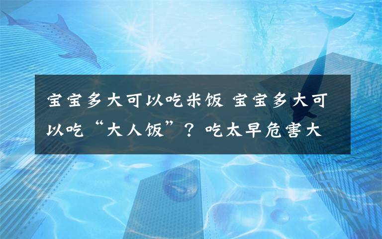 寶寶多大可以吃米飯 寶寶多大可以吃“大人飯”？吃太早危害大！