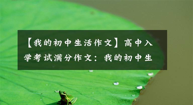 【我的初中生活作文】高中入學(xué)考試滿分作文：我的初中生活(初中煩惱已經(jīng)嘗夠了，我不想再嘗了)