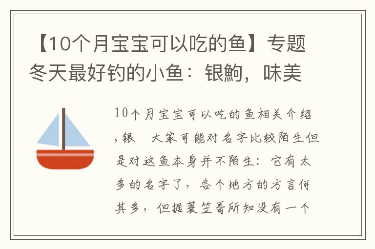 【10個月寶寶可以吃的魚】專題冬天最好釣的小魚：銀鮈，味美好釣分布廣