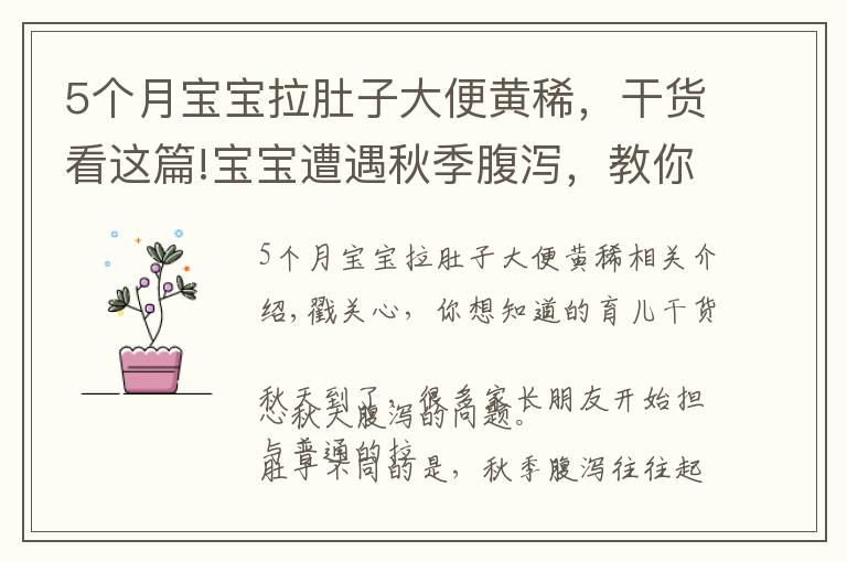 5個(gè)月寶寶拉肚子大便黃稀，干貨看這篇!寶寶遭遇秋季腹瀉，教你3招護(hù)理方法不再慌！