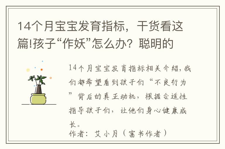 14個(gè)月寶寶發(fā)育指標(biāo)，干貨看這篇!孩子“作妖”怎么辦？聰明的父母這樣做