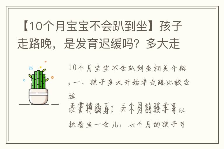 【10個(gè)月寶寶不會(huì)趴到坐】孩子走路晚，是發(fā)育遲緩嗎？多大走路才算正常？