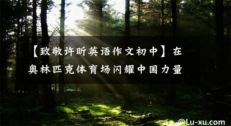 【致敬許昕英語(yǔ)作文初中】在奧林匹克體育場(chǎng)閃耀中國(guó)力量的美麗