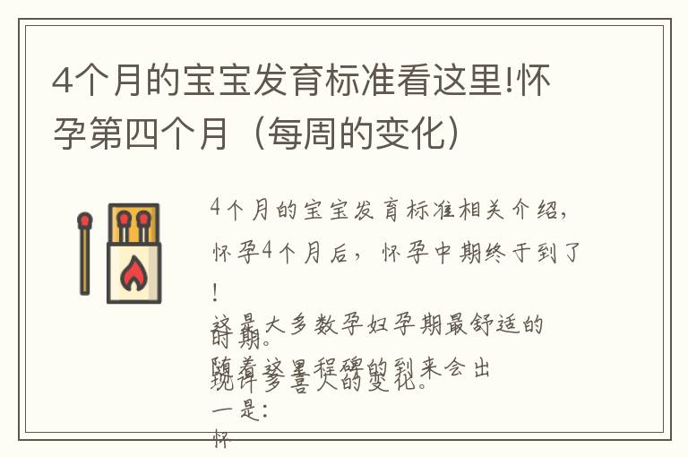 4個(gè)月的寶寶發(fā)育標(biāo)準(zhǔn)看這里!懷孕第四個(gè)月（每周的變化）