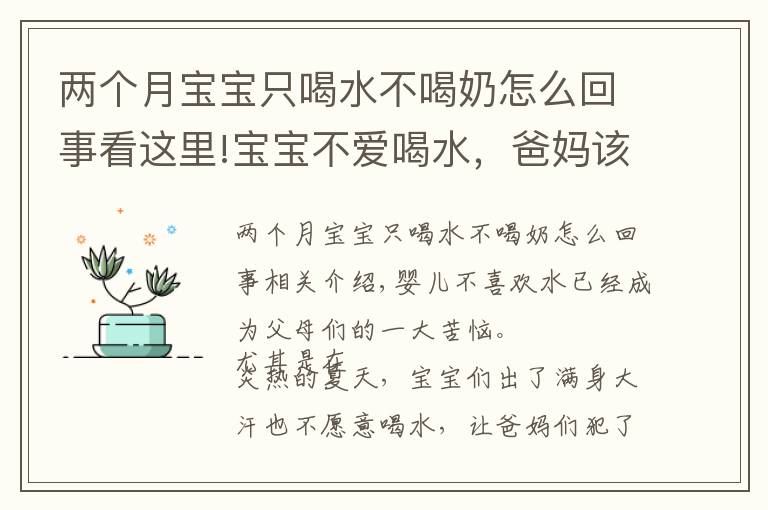 兩個(gè)月寶寶只喝水不喝奶怎么回事看這里!寶寶不愛喝水，爸媽該怎么辦？