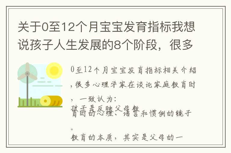 關(guān)于0至12個月寶寶發(fā)育指標我想說孩子人生發(fā)展的8個階段，很多父母直呼太晚看到