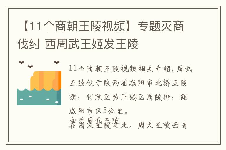 【11個(gè)商朝王陵視頻】專題滅商伐紂 西周武王姬發(fā)王陵