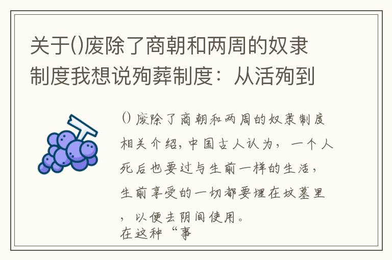 關(guān)于廢除了商朝和兩周的奴隸制度我想說殉葬制度：從活殉到明器俑