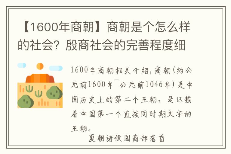 【1600年商朝】商朝是個(gè)怎么樣的社會(huì)？殷商社會(huì)的完善程度細(xì)思極恐