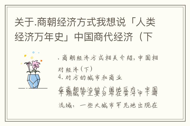 關(guān)于.商朝經(jīng)濟方式我想說「人類經(jīng)濟萬年史」中國商代經(jīng)濟（下）