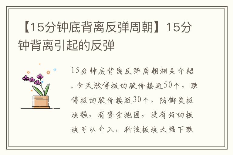 【15分鐘底背離反彈周朝】15分鐘背離引起的反彈