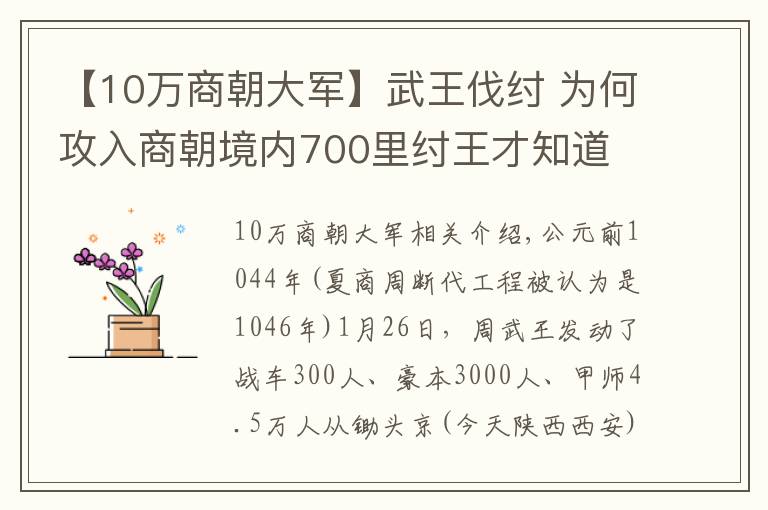 【10萬商朝大軍】武王伐紂 為何攻入商朝境內700里紂王才知道