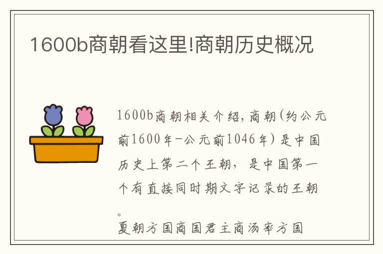 1600b商朝看這里!商朝歷史概況