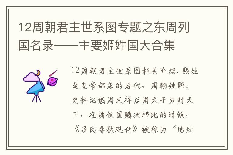 12周朝君主世系圖專題之東周列國名錄——主要姬姓國大合集