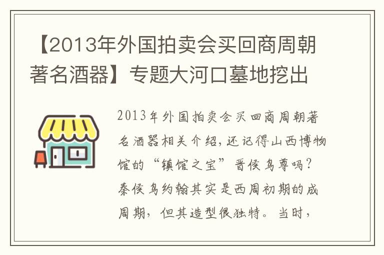 【2013年外國拍賣會買回商周朝著名酒器】專題大河口墓地挖出詭異盛酒器，造型好似晉侯鳥尊，專家：調(diào)酒用的