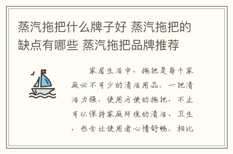 蒸汽拖把什么牌子好 蒸汽拖把的缺點有哪些 蒸汽拖把品牌推薦