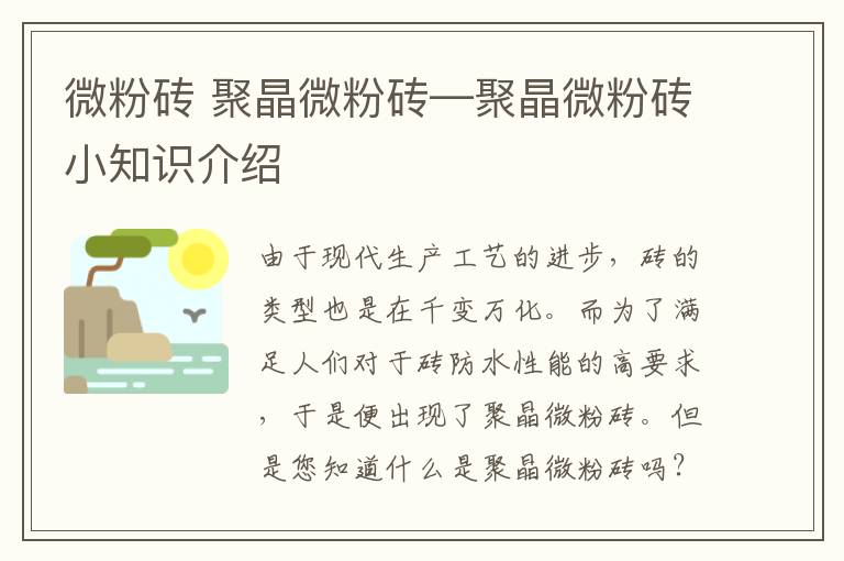 微粉磚 聚晶微粉磚—聚晶微粉磚小知識介紹