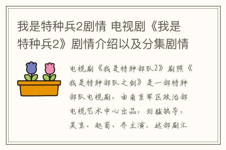 我是特種兵2劇情 電視劇《我是特種兵2》劇情介紹以及分集劇情介紹