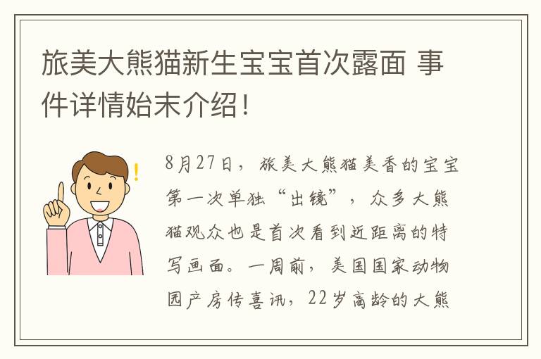 旅美大熊貓新生寶寶首次露面 事件詳情始末介紹！