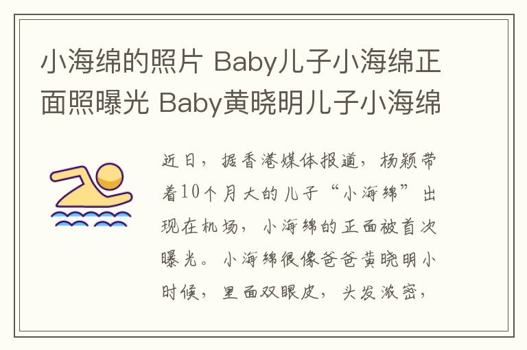 小海綿的照片 Baby兒子小海綿正面照曝光 Baby黃曉明兒子小海綿長什么樣子