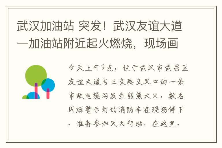 武漢加油站 突發(fā)！武漢友誼大道一加油站附近起火燃燒，現(xiàn)場畫面驚心……