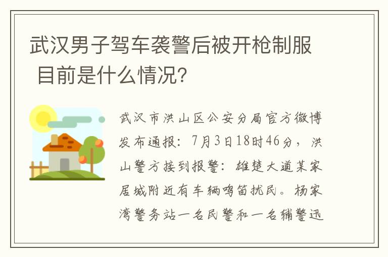 武漢男子駕車襲警后被開槍制服 目前是什么情況？