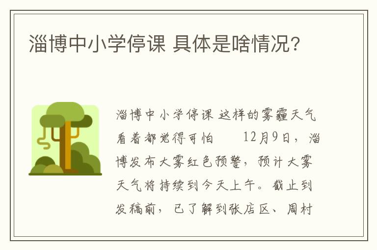 淄博中小學(xué)停課 具體是啥情況?