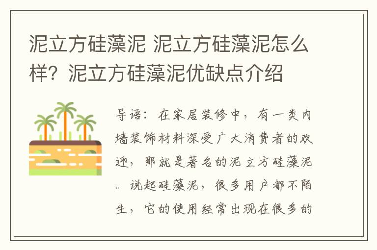 泥立方硅藻泥 泥立方硅藻泥怎么樣？泥立方硅藻泥優(yōu)缺點(diǎn)介紹