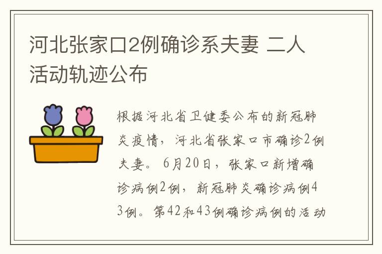 河北張家口2例確診系夫妻 二人活動軌跡公布