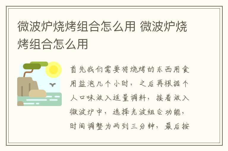 微波爐燒烤組合怎么用 微波爐燒烤組合怎么用