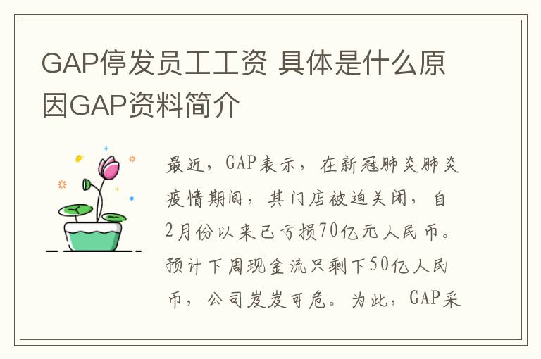 GAP停發(fā)員工工資 具體是什么原因GAP資料簡介