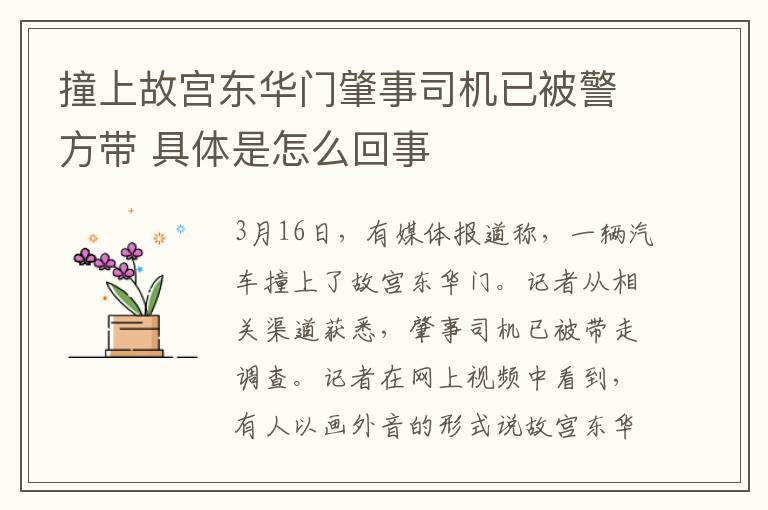 撞上故宮東華門(mén)肇事司機(jī)已被警方帶 具體是怎么回事