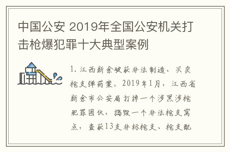 中國(guó)公安 2019年全國(guó)公安機(jī)關(guān)打擊槍爆犯罪十大典型案例