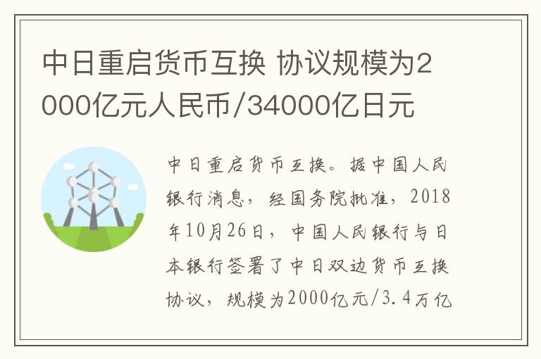 中日重啟貨幣互換 協(xié)議規(guī)模為2000億元人民幣/34000億日元