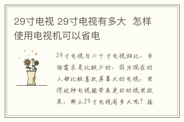 29寸電視 29寸電視有多大 怎樣使用電視機(jī)可以省電