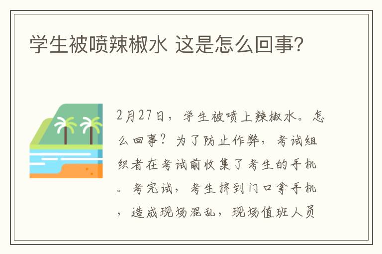 學生被噴辣椒水 這是怎么回事？