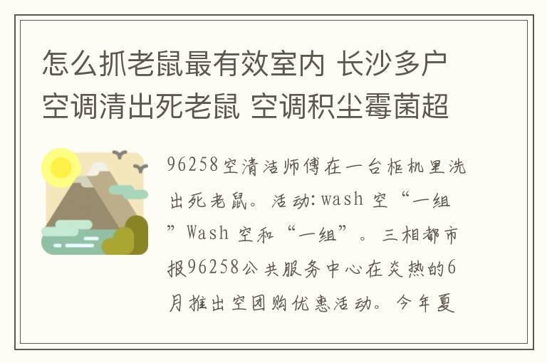 怎么抓老鼠最有效室內(nèi) 長沙多戶空調(diào)清出死老鼠 空調(diào)積塵霉菌超標(biāo)