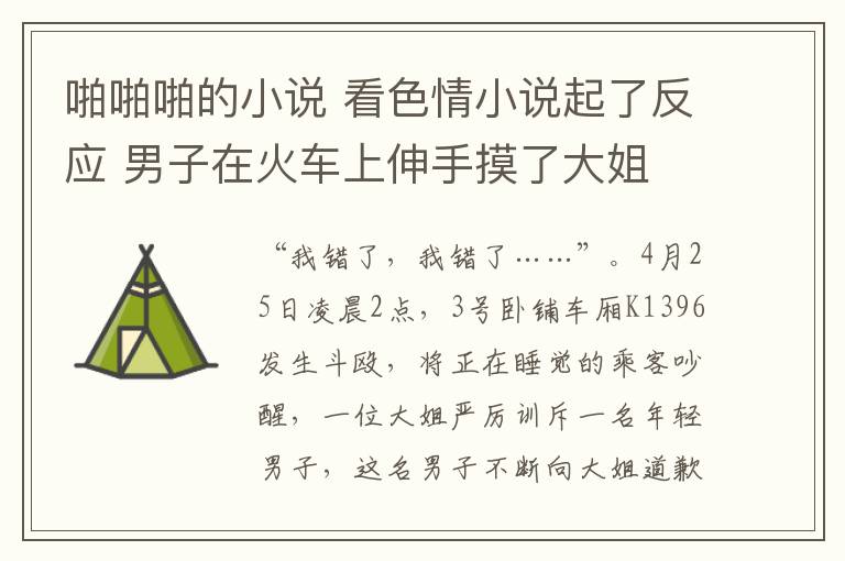 啪啪啪的小說 看色情小說起了反應 男子在火車上伸手摸了大姐