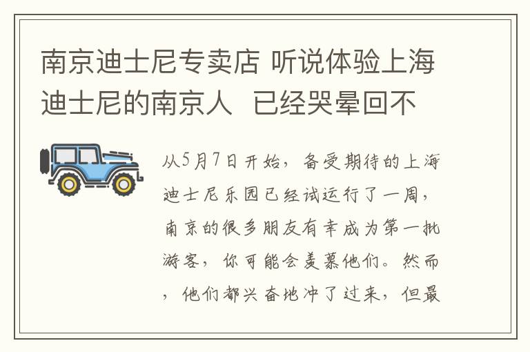 南京迪士尼專賣店 聽說體驗上海迪士尼的南京人  已經(jīng)哭暈回不來了