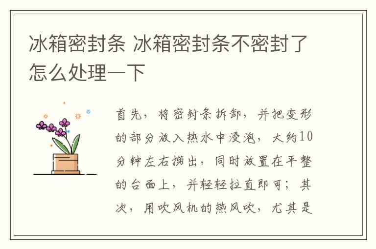 冰箱密封條 冰箱密封條不密封了怎么處理一下