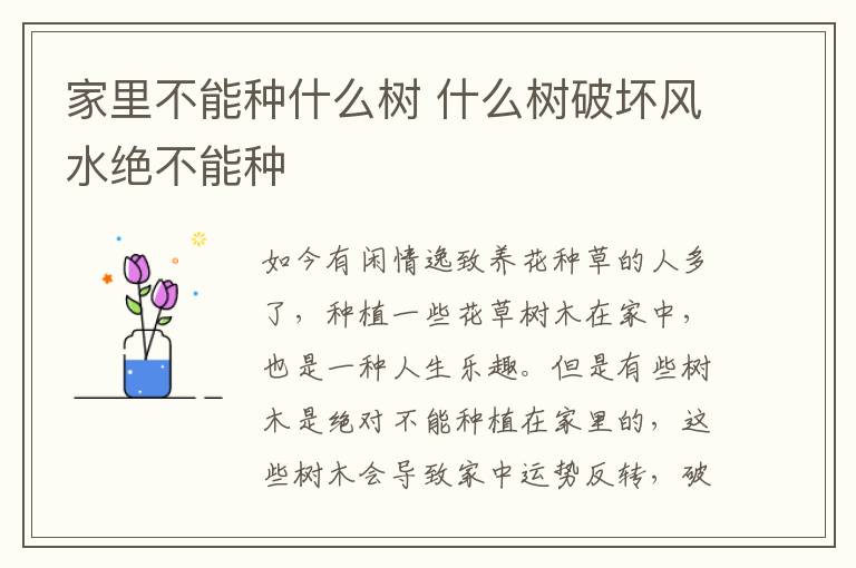 家里不能種什么樹 什么樹破壞風(fēng)水絕不能種