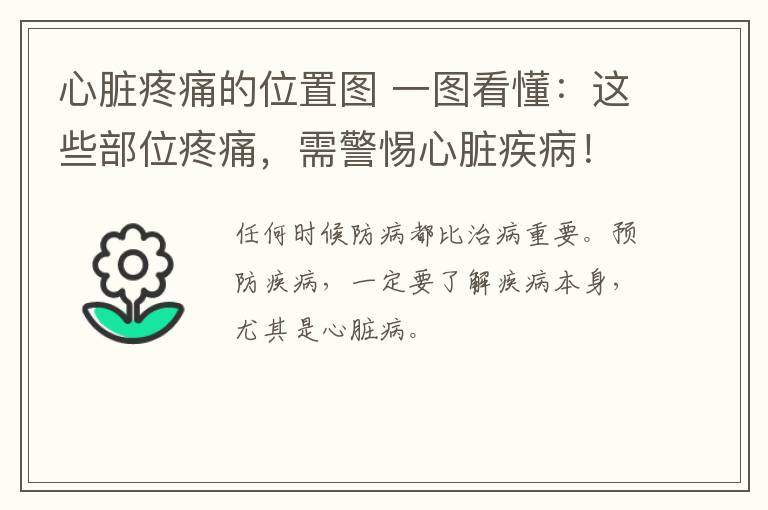 心臟疼痛的位置圖 一圖看懂：這些部位疼痛，需警惕心臟疾??！