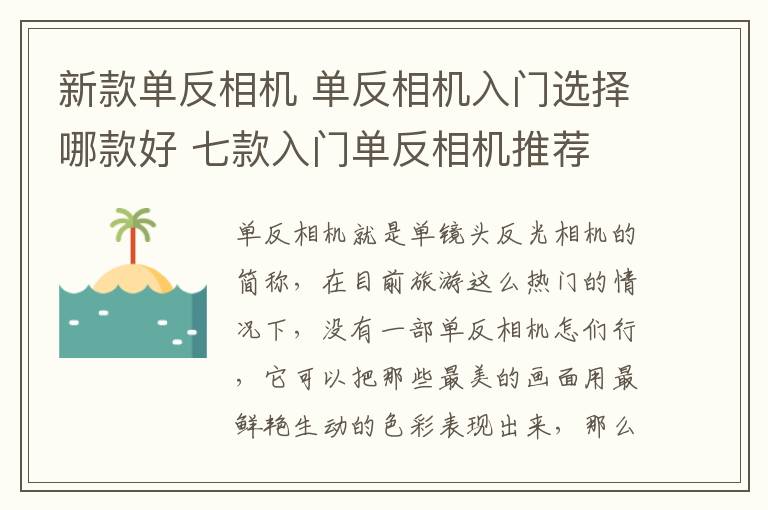 新款單反相機(jī) 單反相機(jī)入門選擇哪款好 七款入門單反相機(jī)推薦