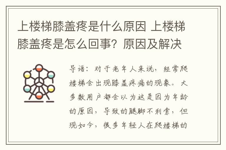 上樓梯膝蓋疼是什么原因 上樓梯膝蓋疼是怎么回事？原因及解決辦法介紹